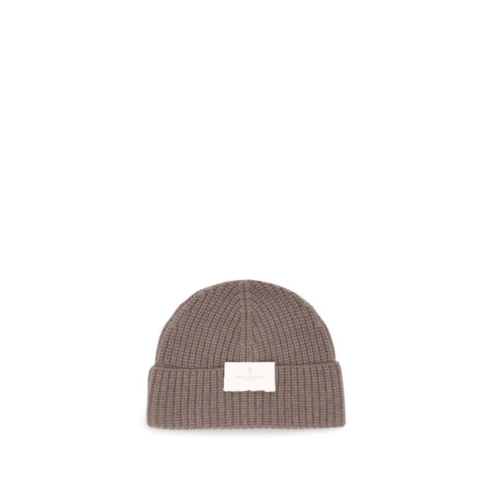 Brunello Cucinelli Men Cashmere English Rib Knit Beanie